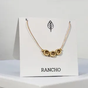 3 Gold Hollow Oval Necklace