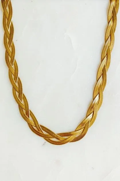 Braided Herringbone Chain Necklace
