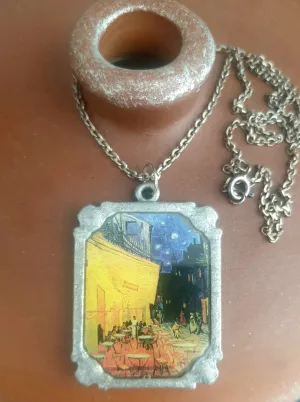 Cafe Terrace at Night - Van Gogh Art Necklace
