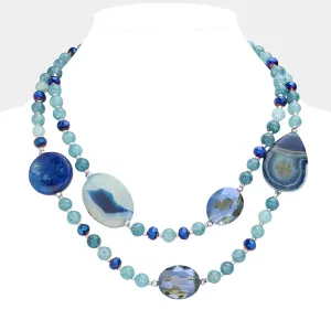 iLLASPARKZ Geometric Bead Accented Double Layered Necklace