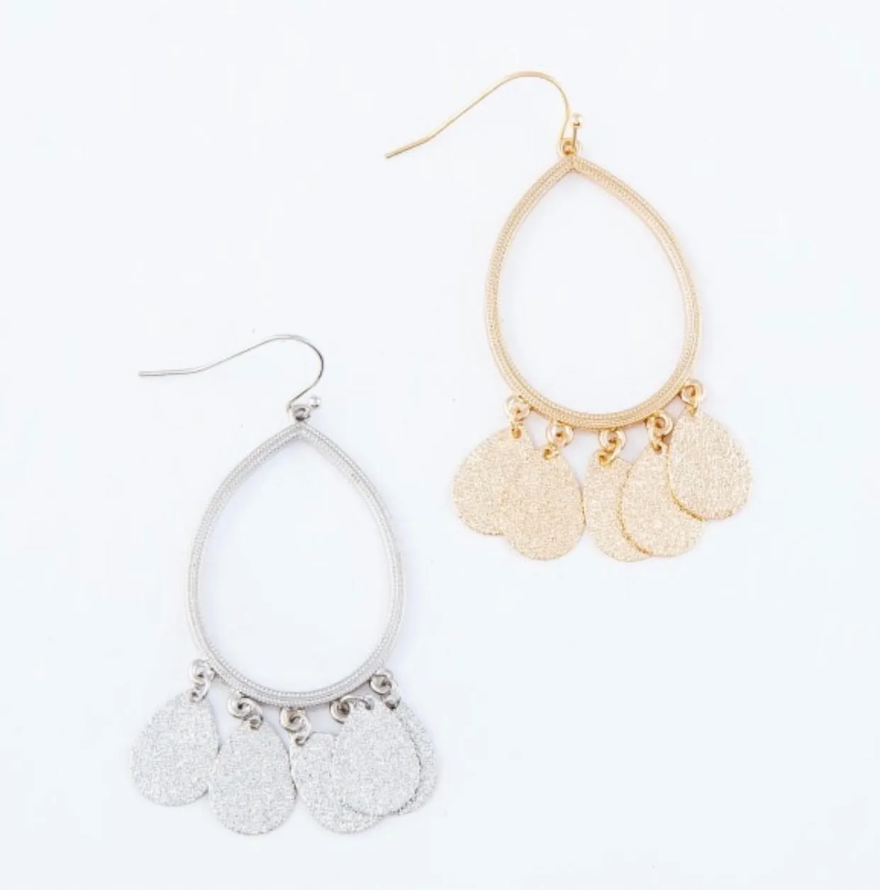 Large Shimmery Teardrop Earrings