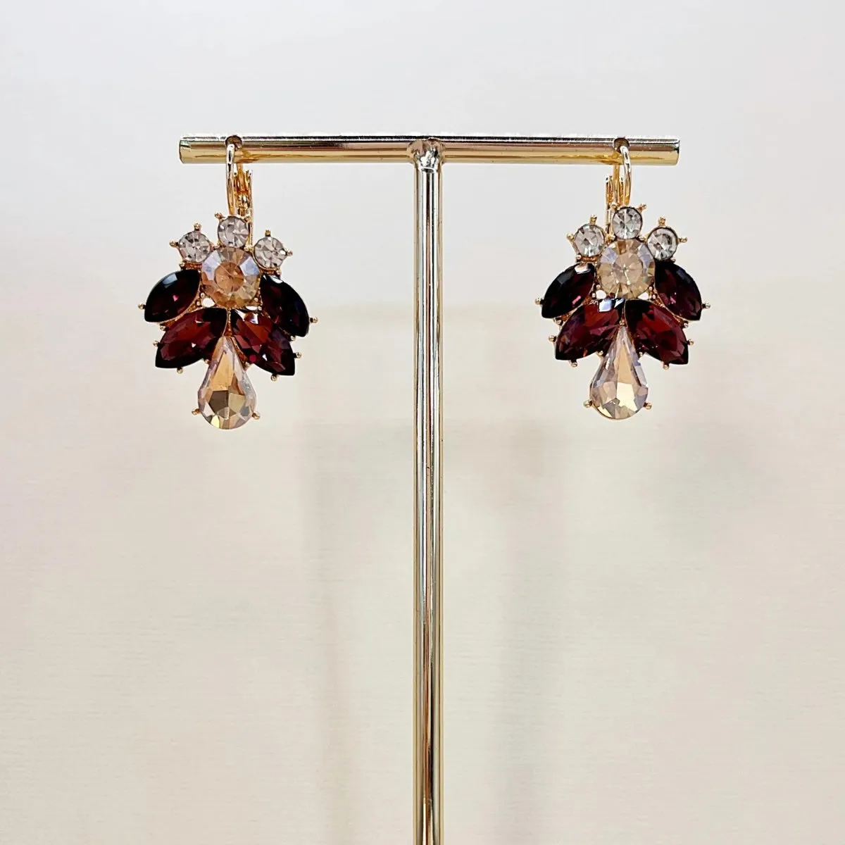 Phoenix Jewel Drop Earrings (Autumn Garnet)