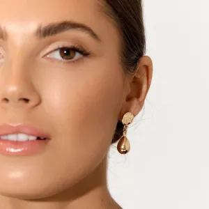 Pod Drop Metal Earrings (Gold)