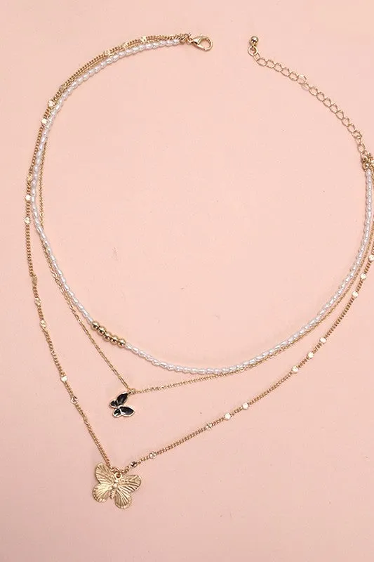 You Give Me Flutters Layered Necklace